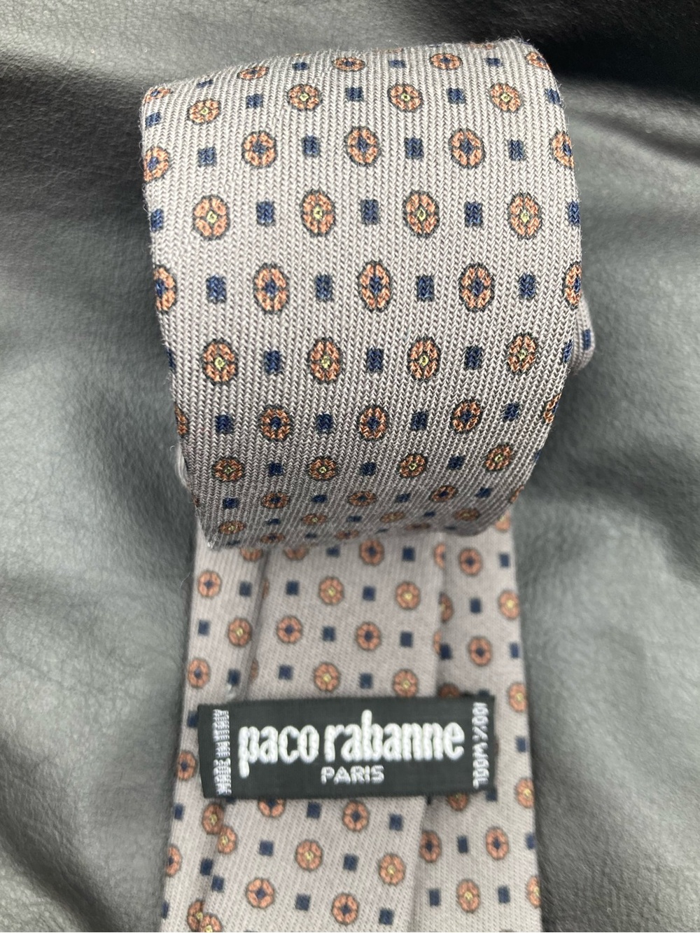 PACO RABANNE Wool Grey Vintage Tie - Picture 5 of 5